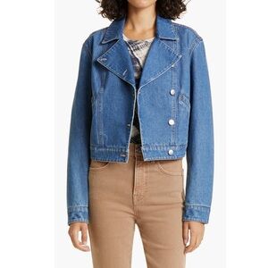 VERONICA BEARD Enola Denim Moto Jacket